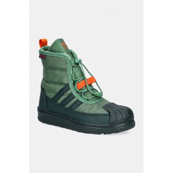 adidas Originals cizme de iarna copii SUPERSTAR 360 BOOT 2.0 C culoarea verde, ID4052