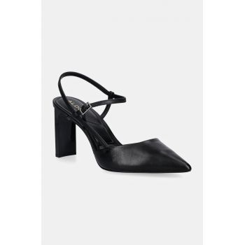 Aldo pantofi de piele DARABRIVER culoarea negru, cu toc drept, cu toc deschis, 13839879 DARABRIVER