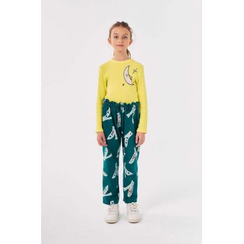 Bobo Choses pantaloni de trening pentru copii Magic Shoe culoarea verde, modelator, 224AC087