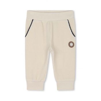 BOSS pantaloni de trening pentru copii culoarea bej, neted, J51273