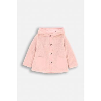 Coccodrillo bluza bebe culoarea roz, cu glugă, neted, CUTE GIRL NEWBORN