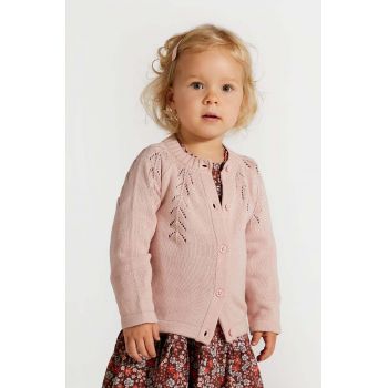 Coccodrillo cardigan bebe culoarea roz, CUTE GIRL NEWBORN