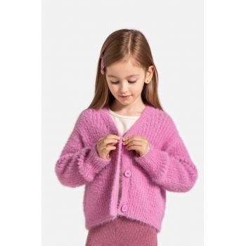 Coccodrillo cardigan copii culoarea roz, MYSTIC NATURE GIRL KIDS