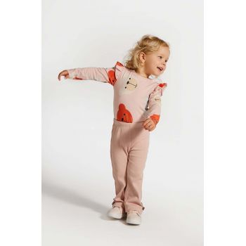 Coccodrillo leggins copii culoarea roz, neted, CUTE GIRL NEWBORN