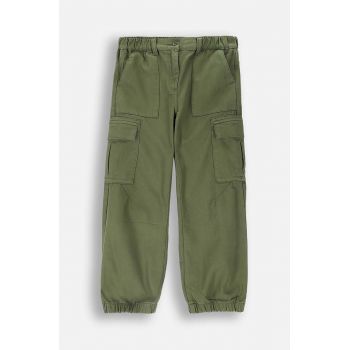 Coccodrillo pantaloni copii culoarea verde, neted, MYSTIC NATURE GIRL JUNIOR