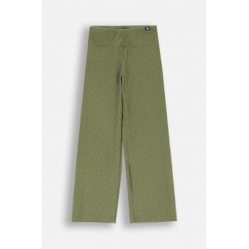 Coccodrillo pantaloni copii culoarea verde, neted, MYSTIC NATURE GIRL JUNIOR