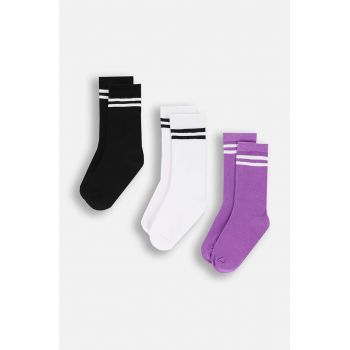 Coccodrillo sosete copii 3-pack culoarea alb, BASIC SOCKS