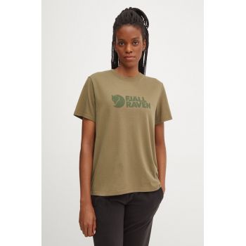 Fjallraven tricou Fjällräven Logo Tee W femei, culoarea verde, F87146.620 ieftin