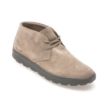 Ghete casual GEOX gri, U45GPB, din piele intoarsa