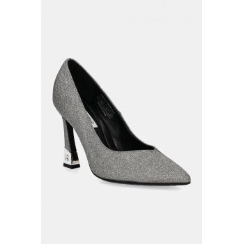 Karl Lagerfeld pantofi cu toc PREMIERE 90 culoarea argintiu, KL33514G