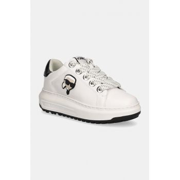 Karl Lagerfeld sneakers din piele KAPRI culoarea alb, KL67530