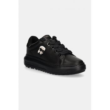 Karl Lagerfeld sneakers din piele KAPRI culoarea negru, KL67530