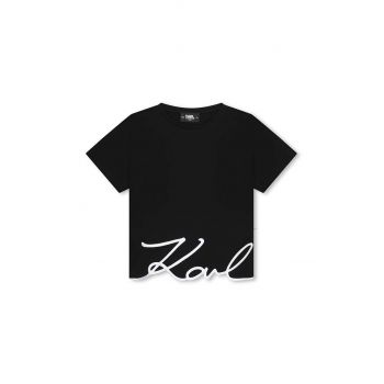 Karl Lagerfeld tricou de bumbac pentru copii culoarea negru, Z30212