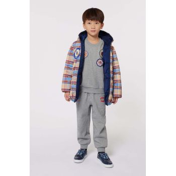 Kenzo Kids pantaloni de trening pentru copii culoarea gri, melanj, K60793