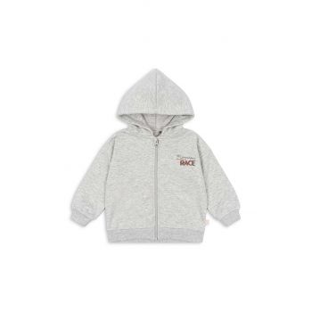 Konges Sløjd bluza copii LOU SWEAT HOOD OCS culoarea gri, cu glugă, cu imprimeu, KS101566