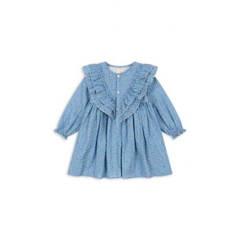 Konges Sløjd rochie din bumbac pentru copii KIM FRILL DRESS GOTS mini, evazati, KS101547