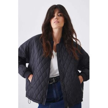 Medicine geaca bomber femei, culoarea negru, de tranzitie