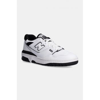 New Balance sneakers din piele 550 culoarea alb, BB550HA1