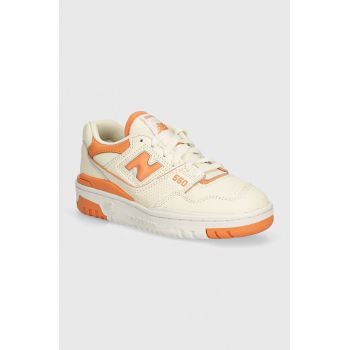 New Balance sneakers din piele 550 culoarea bej, BBW550AJ