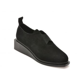 Pantofi casual EPICA negri, 3642506, din piele intoarsa