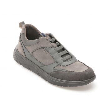 Pantofi casual GEOX gri, U46E1B, din piele ecologica