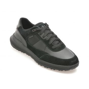 Pantofi casual GEOX negri, U36E0A, din piele naturala