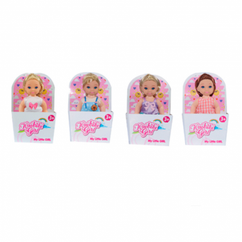 Set 4 papusi cu membre mobile My Little Girl, 7.5 cm de firma originala