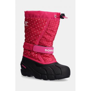 Sorel cizme de iarna copii CHILDRENS FLURRY BO culoarea roz, 2114091