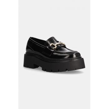 Steve Madden mocasini de piele Occupy femei, culoarea negru, cu platforma, SM11003276