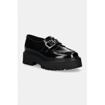 Steve Madden mocasini de piele Outlined femei, culoarea negru, cu platforma, SM11003285