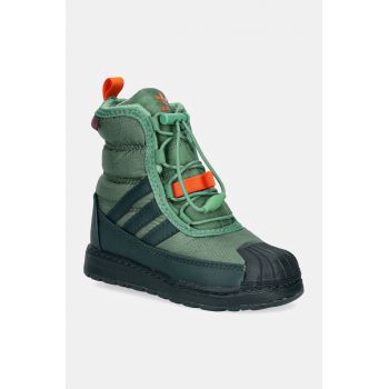 adidas Originals cizme de iarna copii SUPERSTAR 360 BOOT 2.0 culoarea verde, ID4051