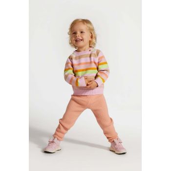 Coccodrillo leggins copii culoarea portocaliu, neted, PASTELOVE GIRL NEWBORN