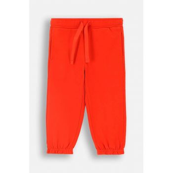 Coccodrillo pantaloni de trening din bumbac pentru copii culoarea rosu, neted, CUTE GIRL NEWBORN