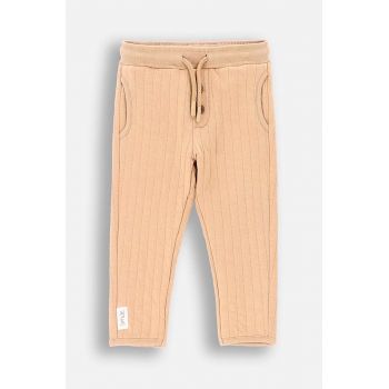 Coccodrillo pantaloni de trening pentru copii culoarea bej, neted, SMILE BOY NEWBORN