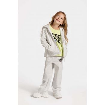 Coccodrillo pantaloni de trening pentru copii culoarea gri, melanj, CARTOONS GIRL KIDS