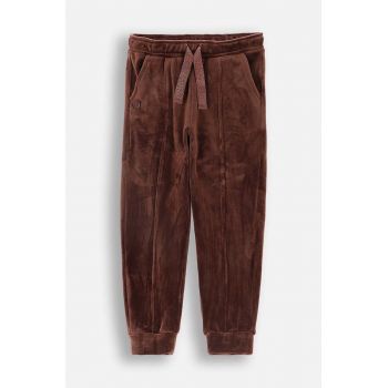 Coccodrillo pantaloni de trening pentru copii culoarea maro, neted, RODEO GIRL KIDS