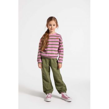 Coccodrillo pantaloni de trening pentru copii culoarea verde, neted, MYSTIC NATURE GIRL KIDS