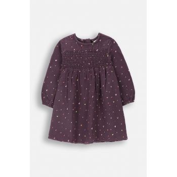 Coccodrillo rochie din bumbac pentru copii culoarea violet, mini, evazati, PASTELOVE GIRL NEWBORN