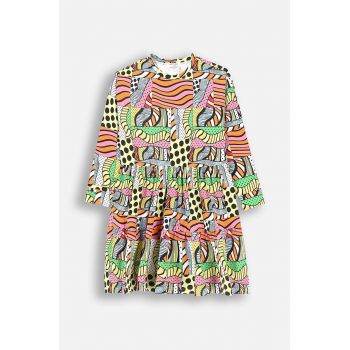 Coccodrillo rochie fete culoarea alb, mini, evazati, CARTOONS GIRL KIDS