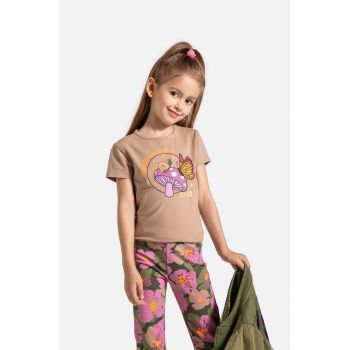 Coccodrillo tricou copii culoarea bej, MYSTIC NATURE GIRL KIDS