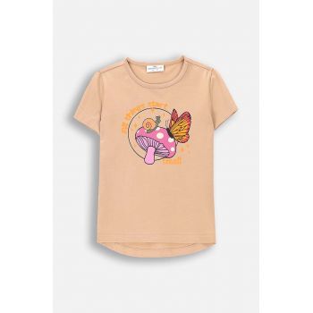 Coccodrillo tricou copii culoarea bej, MYSTIC NATURE GIRL KIDS