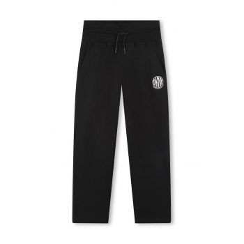 Dkny pantaloni de trening pentru copii culoarea negru, neted, D60226