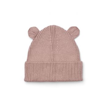 Liewood caciula de bumbac pentru copii Gina beanie with ears culoarea roz, bumbac, LW15032