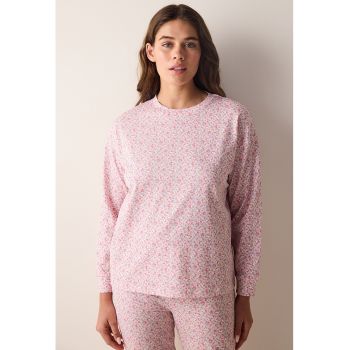 Pijama lunga cu imprimeu floral