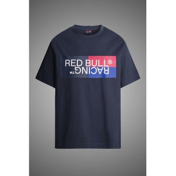 Tricou cu decolteu la baza gatului si imprimeu logo