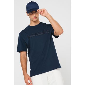 Tricou de bumbac cu logo brodat