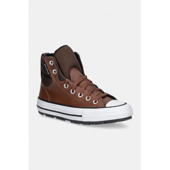 Converse tenisi de piele pentru copii CHUCK TAYLOR AS BERKSHIRE BOOT culoarea maro, A08442C