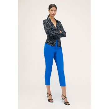 Pantaloni crop cu talie inalta