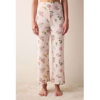 Pantaloni de pijama cu imprimeu floral