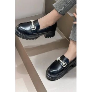 Pantofi loafer cu detaliu, negru, dama